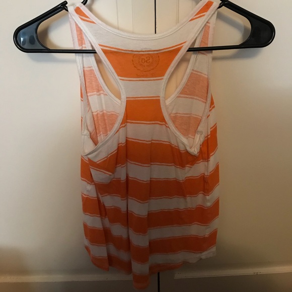 Orange and white tank top. - Picture 2 of 2